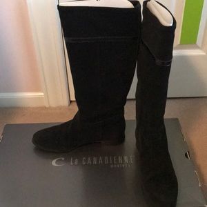 La Canadienne Black Suede knee High Boots